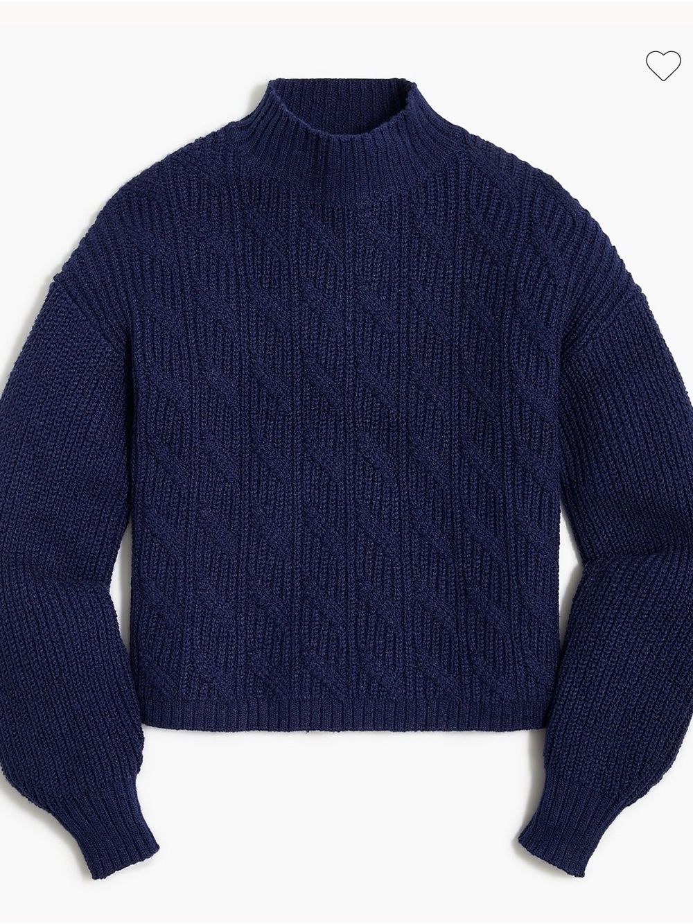 J. Crew Cotton-blend cable mockneck sweater